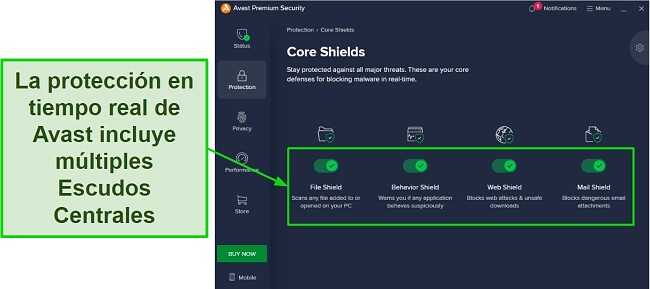 Revisión de Avast Antivirus: Escudos de seguridad en tiempo real