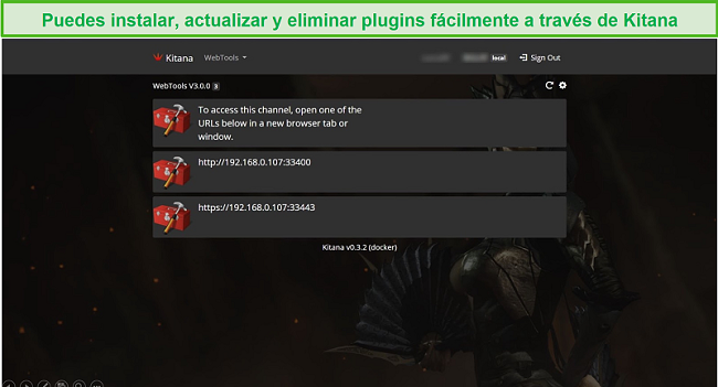 Captura de pantalla de la aplicación Kitana para Plex.