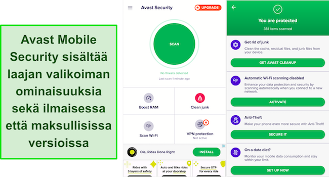 Kuvakaappaus Avastin mobiilisovelluksen k&auml;ytt&ouml;liittym&auml;st&auml;