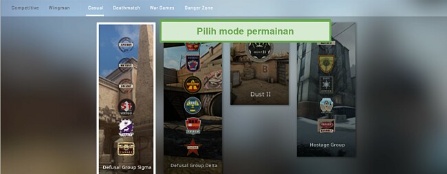 Tangkapan layar Mode Game CSGO