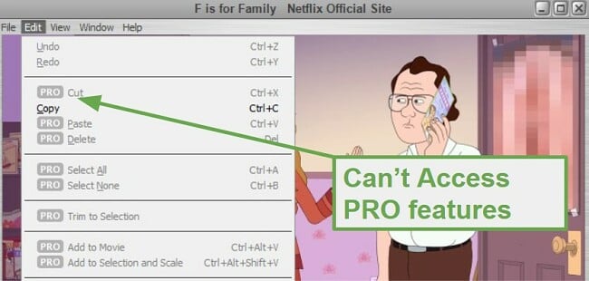 Pro Features don't work for QuickTime
