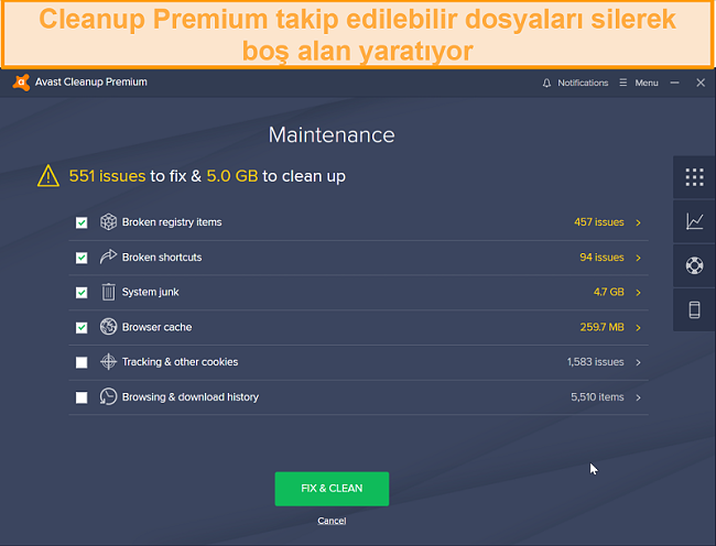 Cihazdaki hangi dosyaların kaldırılması gerektiğini açıklayan Avast Cleanup Premium ekran görüntüsü.