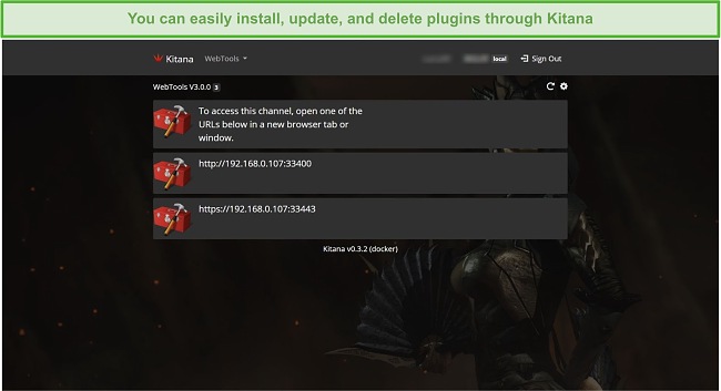 Screenshot of Kitana app for Plex.