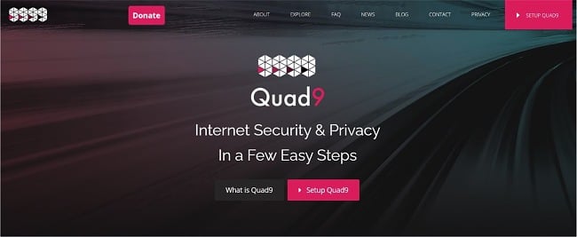 Screenshot of Quad9 web page.