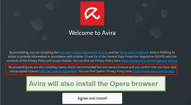 Avirra is packaged with Avira