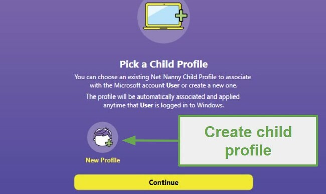 Create child profile
