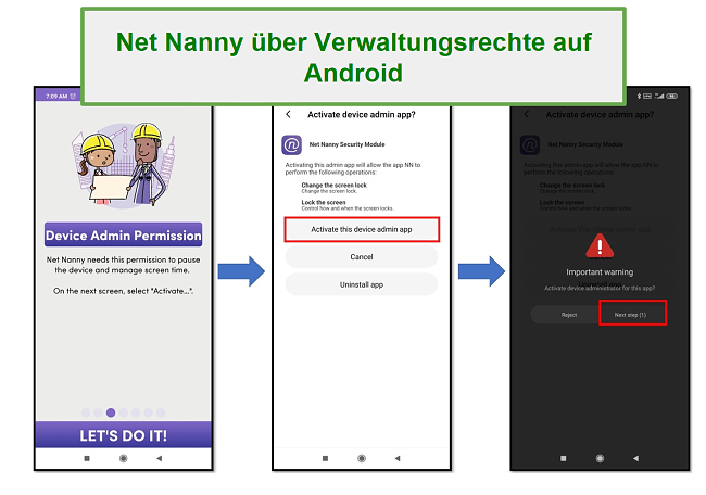 Net Nanny Admin-Rechte