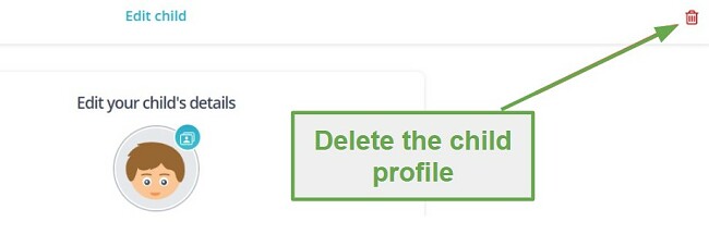 Delete Qustodio child profile