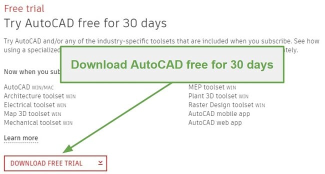 autocad free trial for students