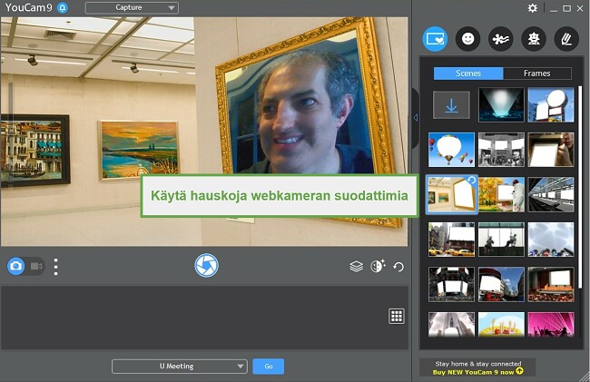 CyberLink YouCam tarjoaa erillisiä elementtejä verkkokameran suodattimille