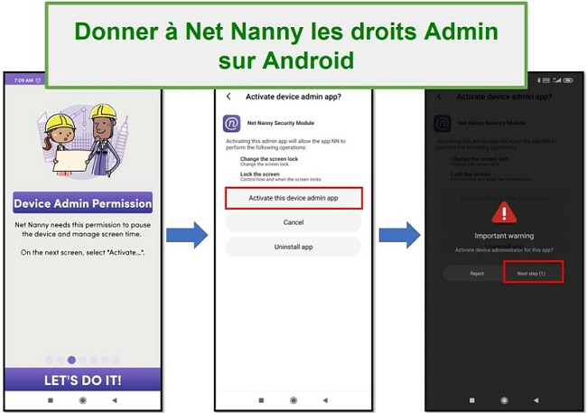 Droits d'administrateur Net Nanny