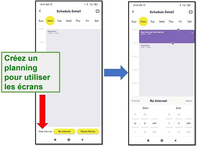 Créer un planning avec Net Nanny