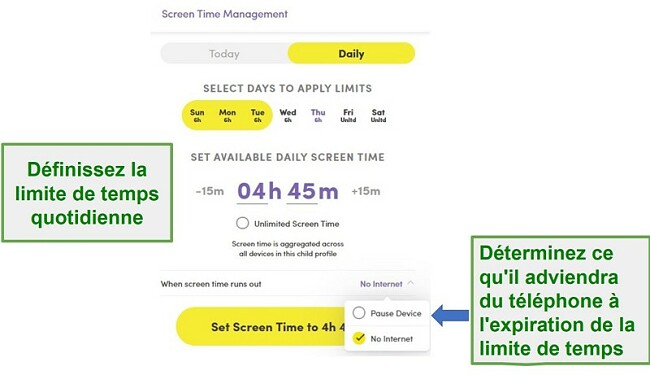 Gestion du temps d'écran Net Nanny