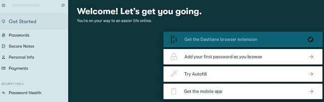 Getting started with Dashlane