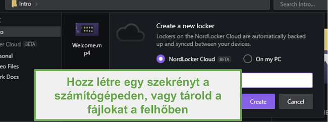 PC vagy Cloud NordLocker