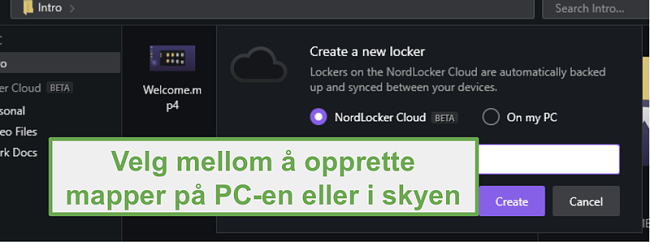 PC eller Cloud NordLocker