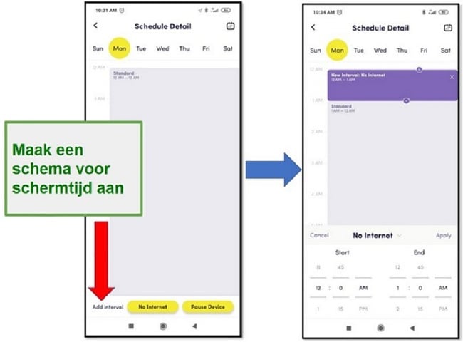 Maak een schema met Net Nanny