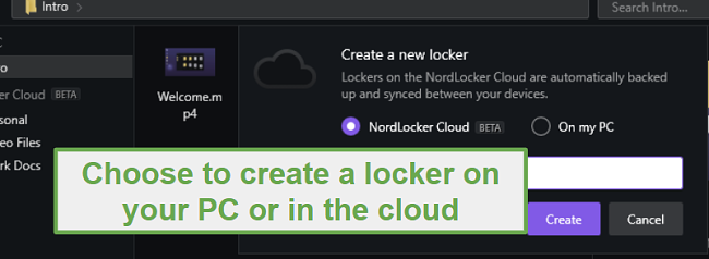 PC or Cloud NordLocker