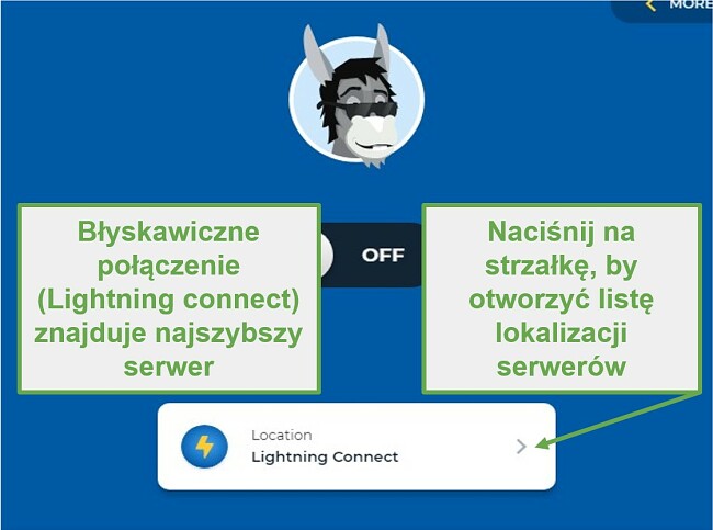 Zrzut ekranu przedstawiający funkcję Lightning Connect firmy HMA