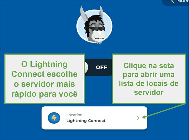 Captura de tela do recurso Lightning Connect do HMA