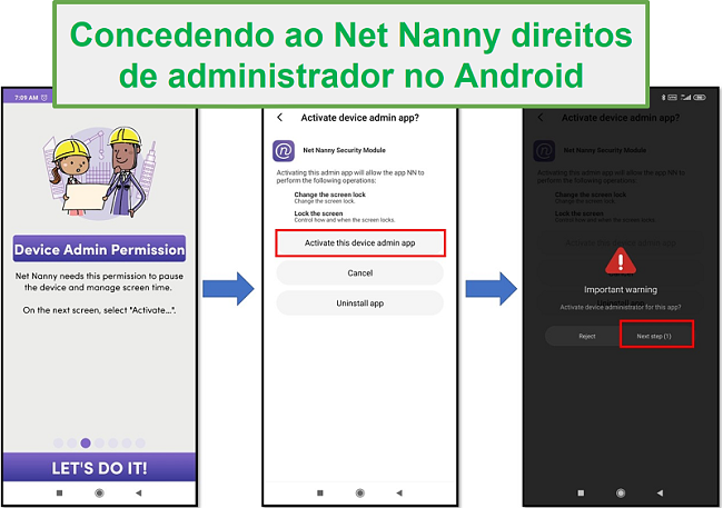 Direitos de administrador do Net Nanny