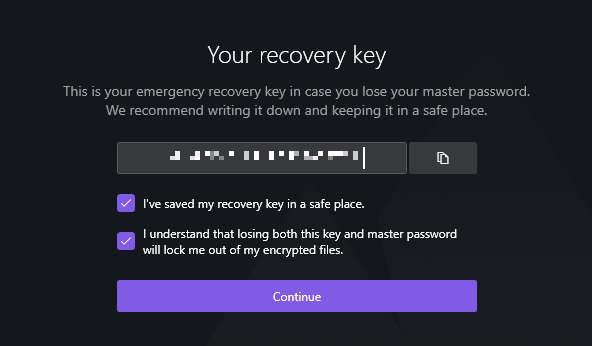 NordLocker Recovery Key