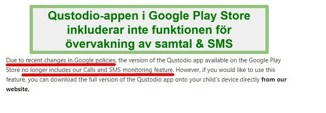Qustodio Google Play-policy