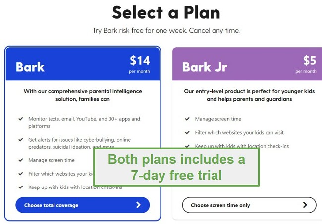 Select Bark Plan