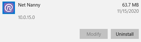 Uninstall Net Nanny