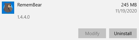Uninstall RememBear