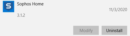 Uninstall Sophos