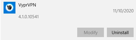 Uninstall VYprVPN