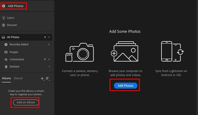 Add photos lightroom