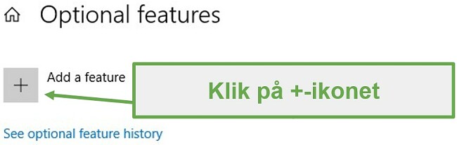Klik på ikonet Tilføj en funktion for at installere XPS Viewer på Windows-enheder