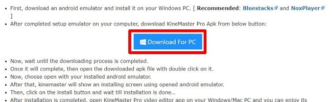 قم بتنزيل KineMaster للكمبيوتر الشخصي