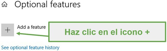 Haga clic en el icono Agregar una función para instalar XPS Viewer en dispositivos Windows