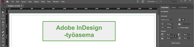 Adobe InDesign -työasema