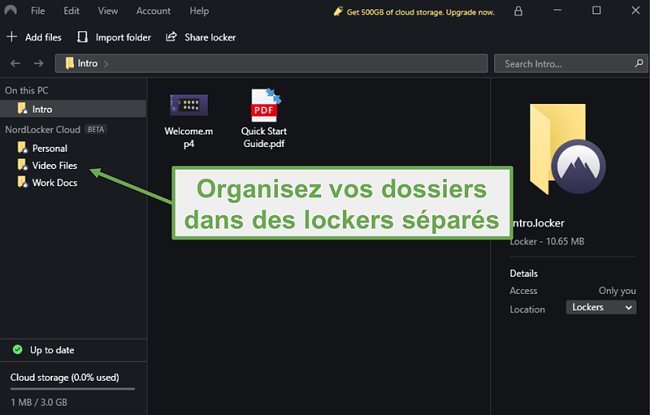 Organiser NordLocker aux casiers