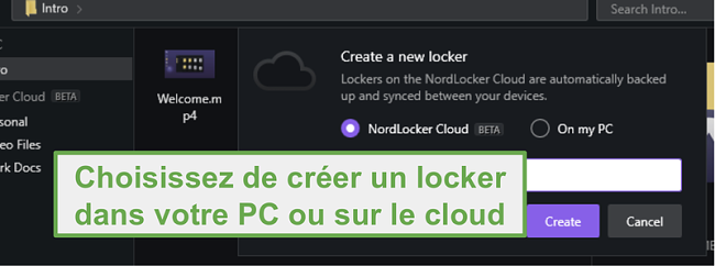 PC ou Cloud NordLocker