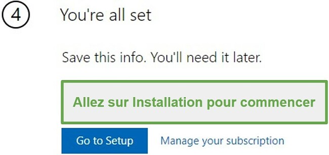 Aller à la configuration du projet