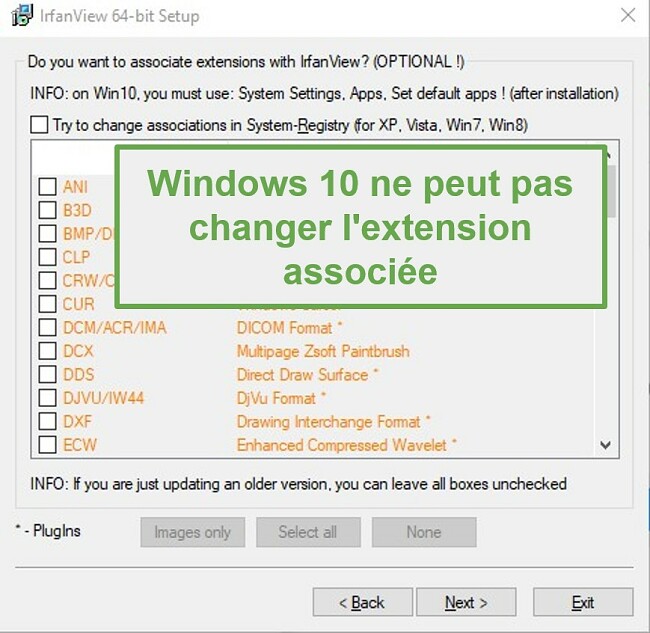 Extensions IrfanView