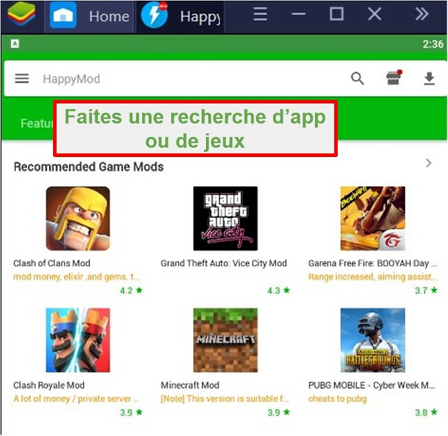 HappyMod ne vous donne que des versions modifiées des applications ou des jeux que vous recherchez