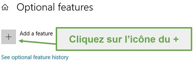 Cliquez sur l'icône Ajouter une fonctionnalité pour installer XPS Viewer sur les appareils Windows