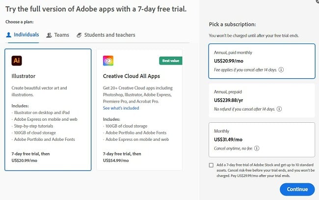 free adobe illustrator download with out a credit card