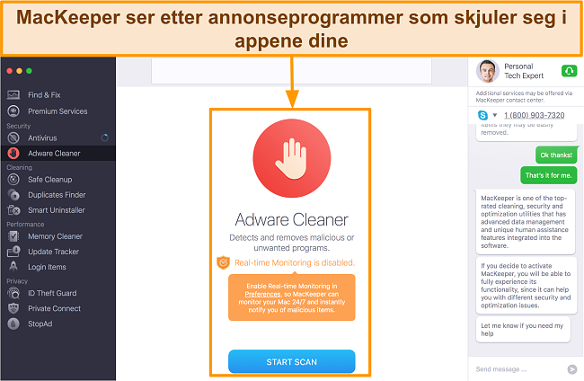 Bilde av MacKeeper adware cleaner -grensesnitt