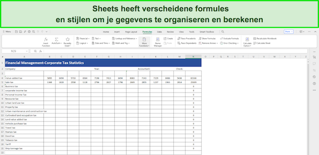 WPS Office-bladformules screenshot