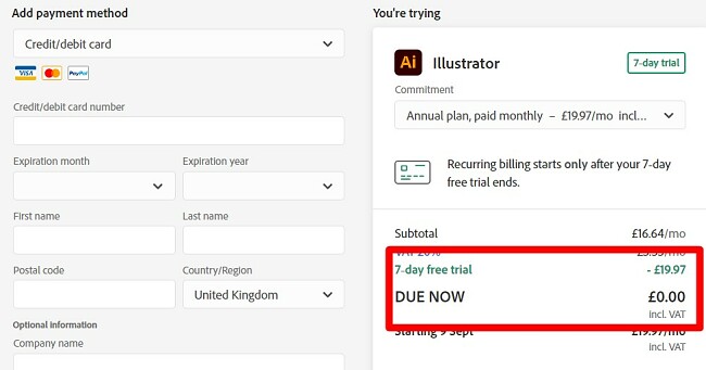 adobe illustrator free trial use