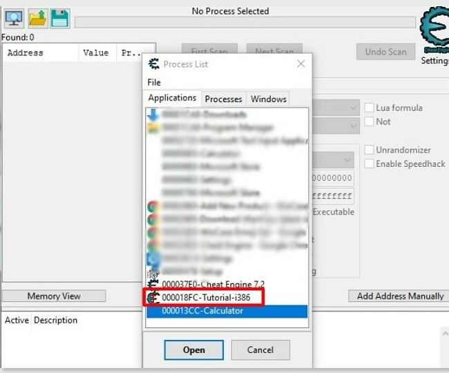 Open Cheat Engine Tutorial