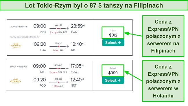  Serwery ExpressVPN w 94 krajach ułatwiają znalezienie najtańszych lotów i ofert