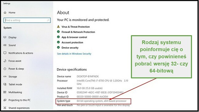 Typ systemu Windows